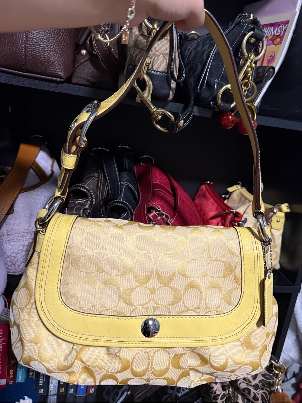 Yellow coach pleated soho